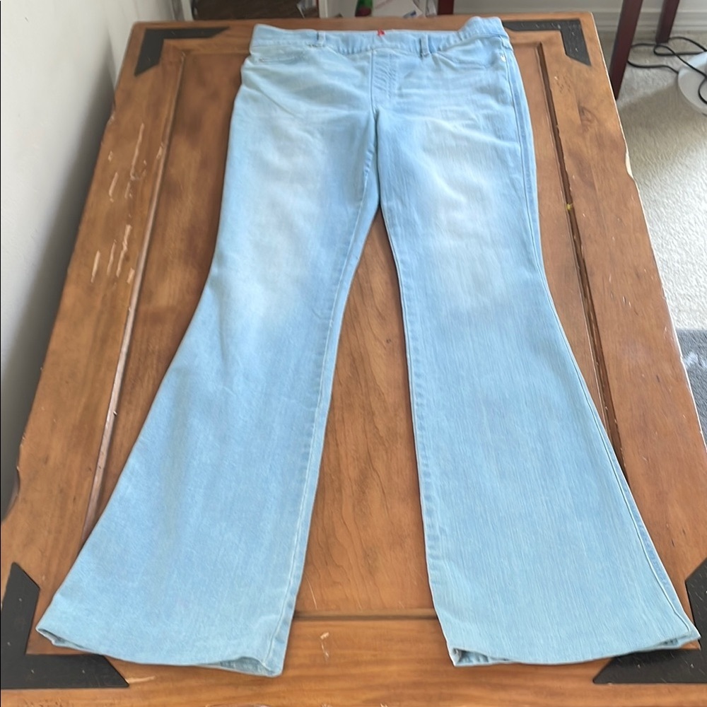 SPANX Blue Flare Wide Leg Jeans Size Large